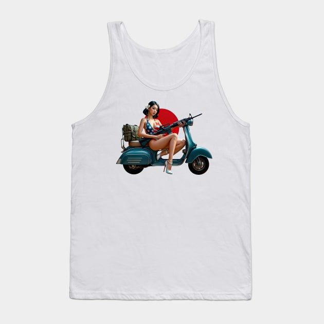 Scooter Girl Tank Top by Rawlifegraphic